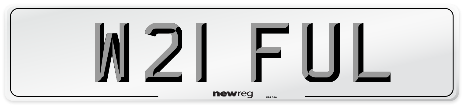 W21 FUL Number Plate from New Reg